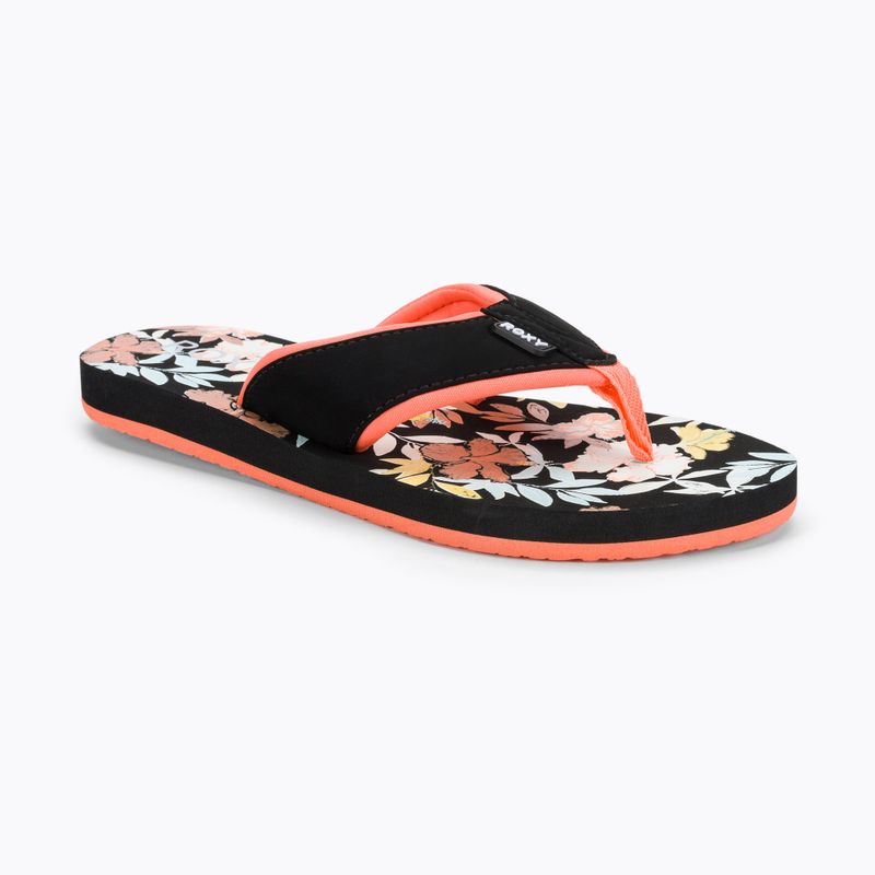 Moteriškos ROXY Coastin Print juodo rašto šlepetės