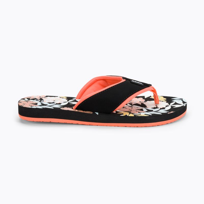 Moteriškos ROXY Coastin Print juodo rašto šlepetės 2