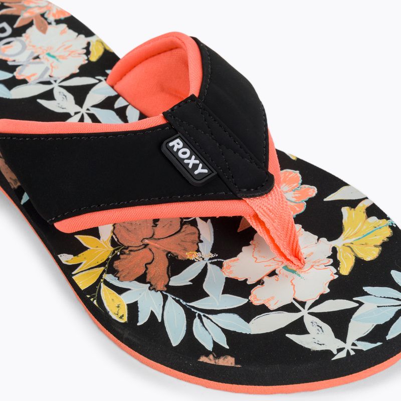 Moteriškos ROXY Coastin Print juodo rašto šlepetės 7