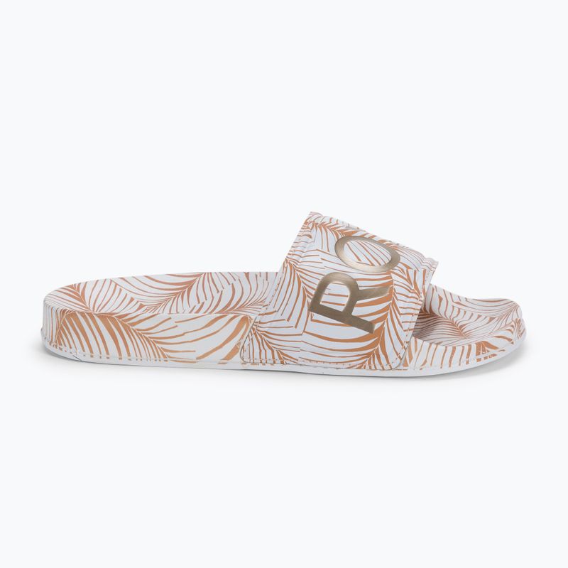 Moteriškos ROXY Slippy Printed white/tan šlepetės 2