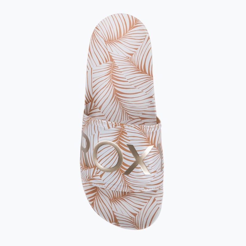 Moteriškos ROXY Slippy Printed white/tan šlepetės 6