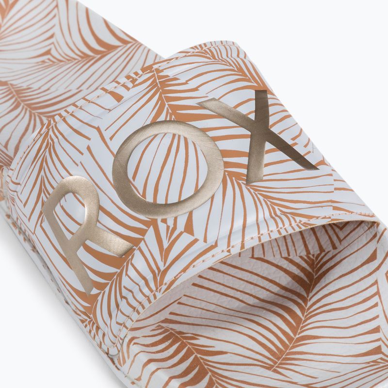 Moteriškos ROXY Slippy Printed white/tan šlepetės 7