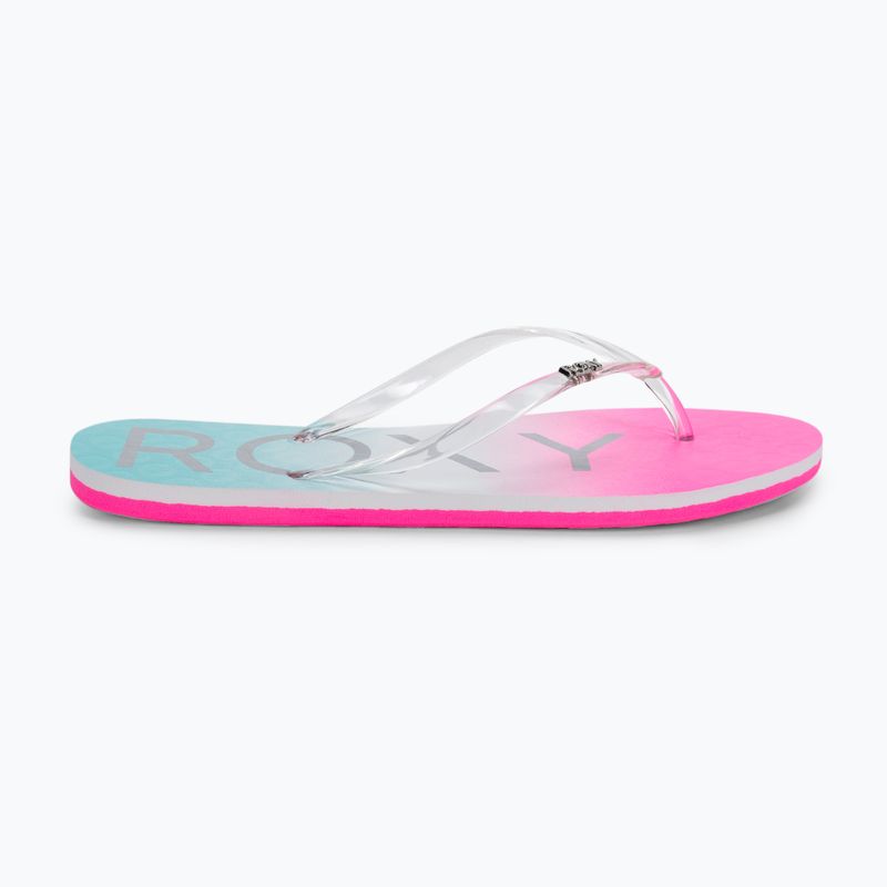ROXY Viva Jelly moteriškos šlepetės white/crazy pink/turquoise 2