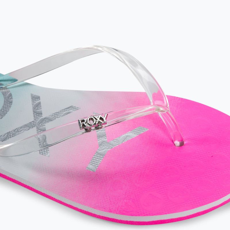 ROXY Viva Jelly moteriškos šlepetės white/crazy pink/turquoise 7