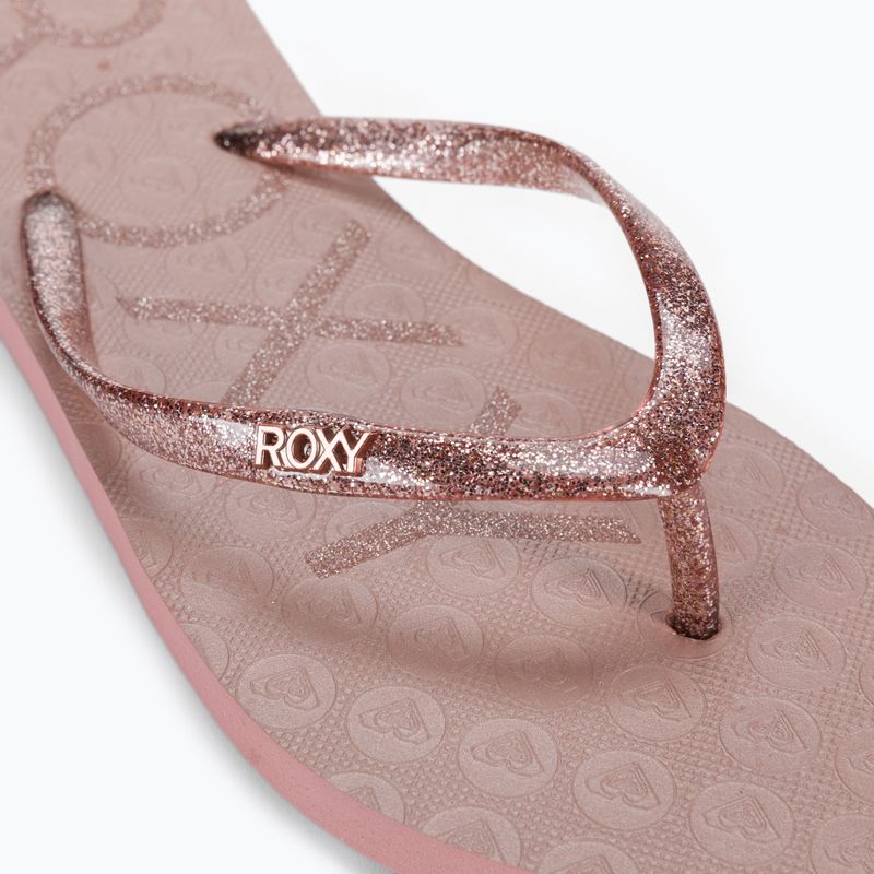 Moteriškos ROXY Viva Sparkle šlepetės rose gold 7