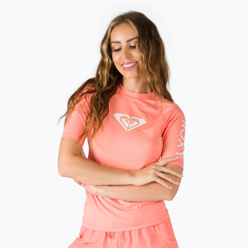 Moteriški maudymosi marškinėliai ROXY Whole Hearted fusion coral