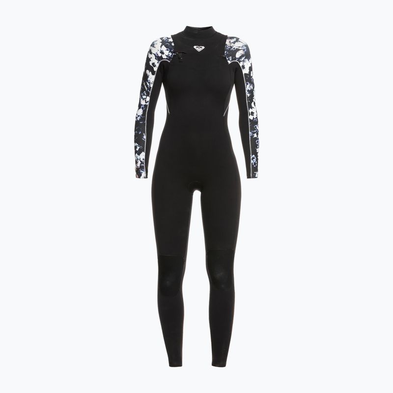 Moteriškas ROXY 3/2 Elite XT ST Spausdintas FZ GBS tikras juodas/juodas gėlėtas hidrokostiumas
