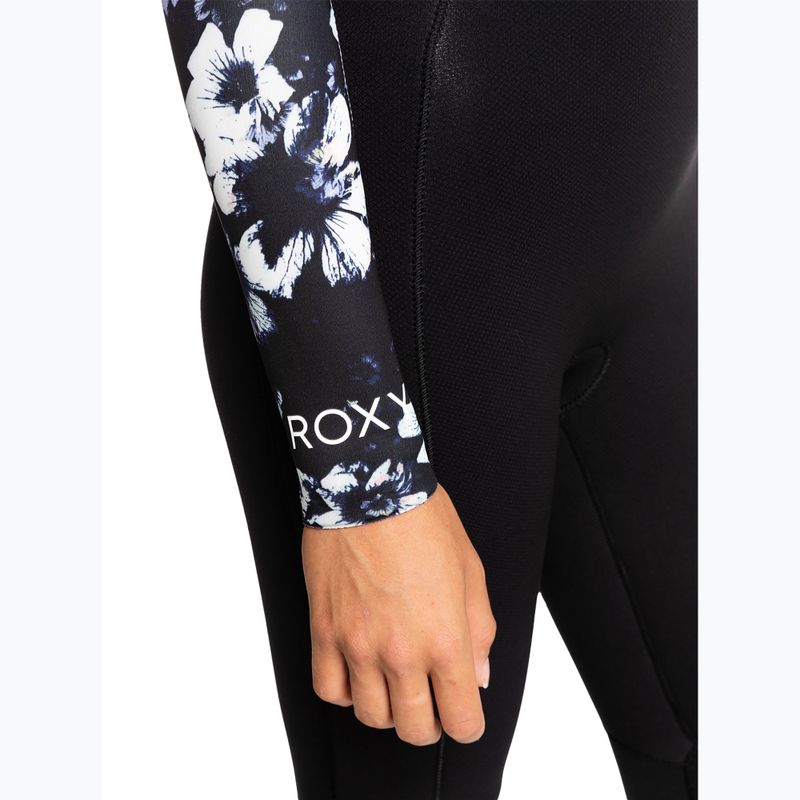 ROXY 4/3 Elite XT St Printed FZ GBS moteriškas juodos/juodos spalvos gėlėtas hidrokostiumas 7