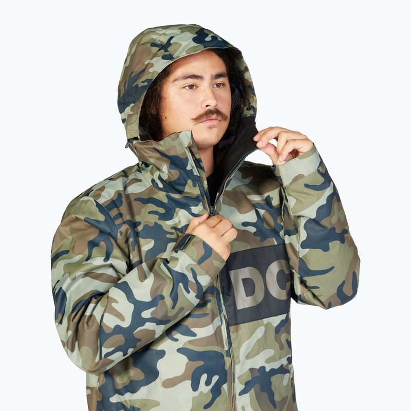 DC Propaganda woodland camo žalia vyriška snieglenčių striukė 5