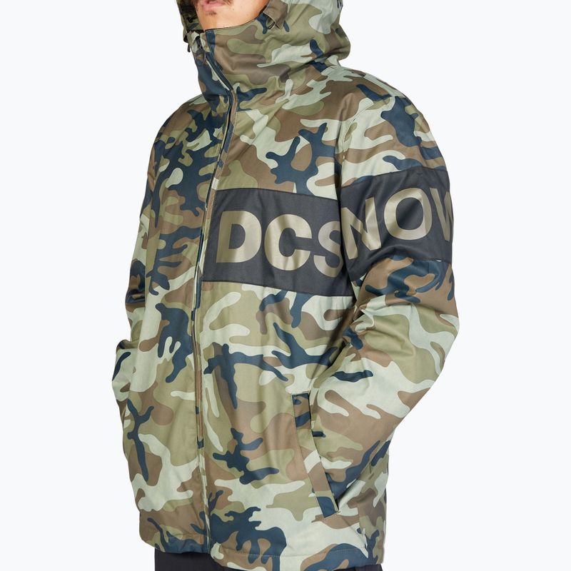 DC Propaganda woodland camo žalia vyriška snieglenčių striukė 6
