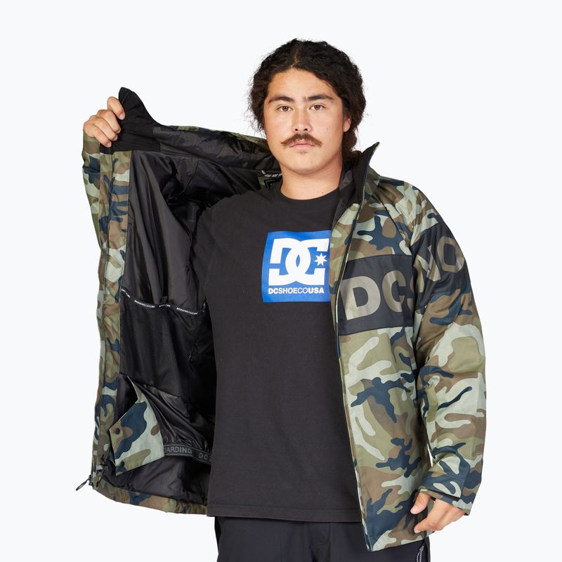 DC Propaganda woodland camo žalia vyriška snieglenčių striukė 7