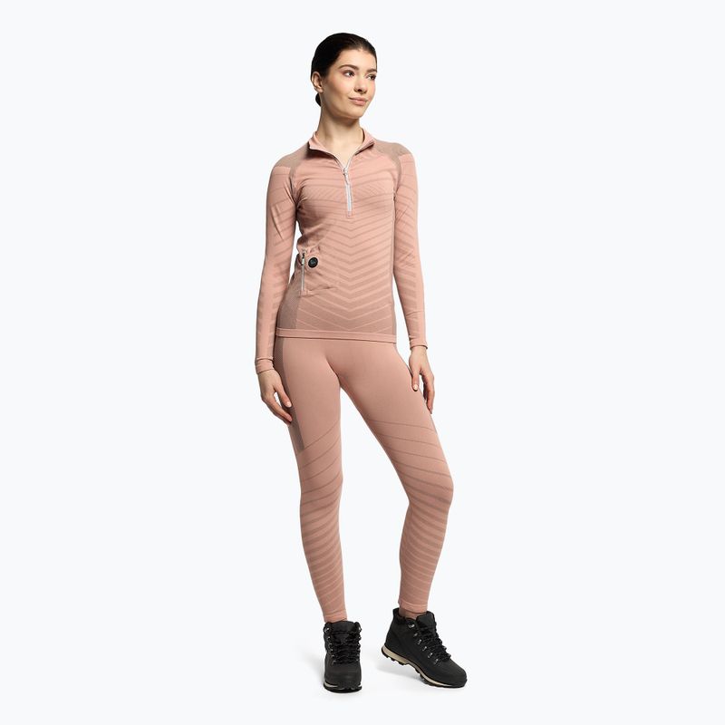 Moteriški termo megztiniai ROXY Base Layer Top Warmlink pilkai violetinė 2