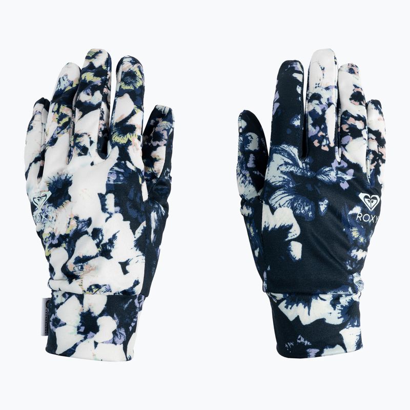 Moteriškos snieglenčių pirštinės ROXY Hydrosmart Liner true black flowers 2