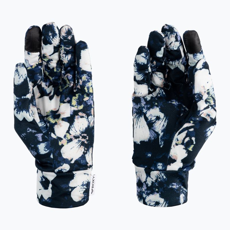 Moteriškos snieglenčių pirštinės ROXY Hydrosmart Liner true black flowers 3
