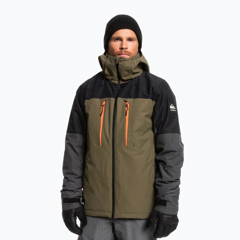 Quiksilver Mission Plus vyriška snieglenčių striukė juoda-žalia EQYTJ03371 6