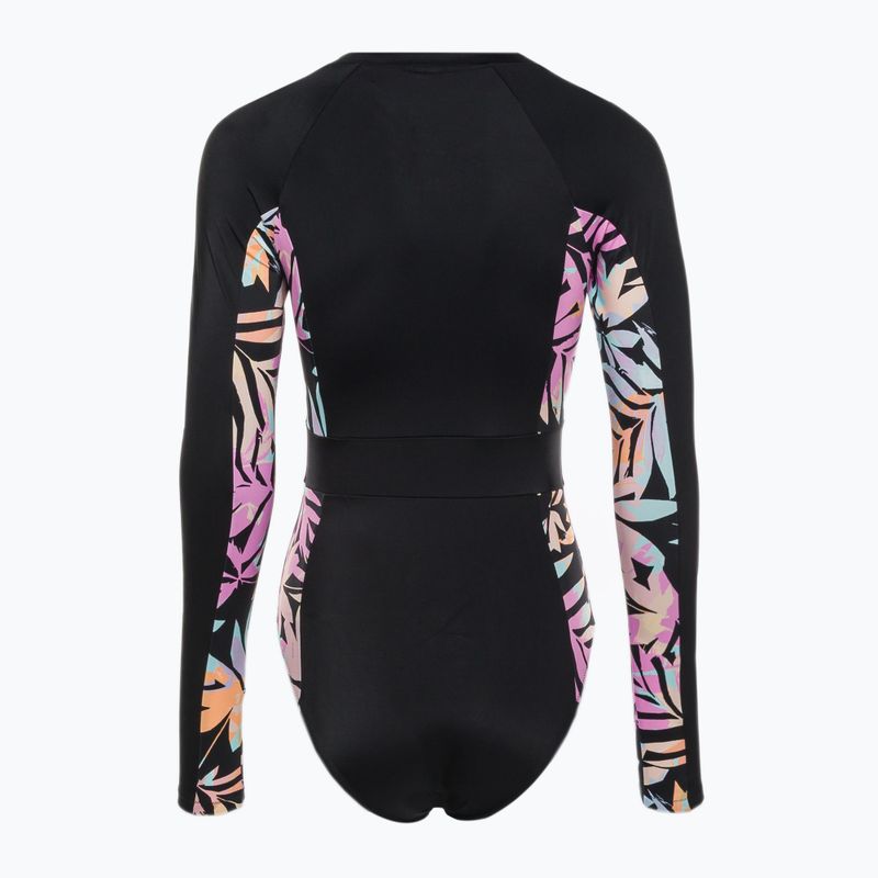 Moteriškas vientisas maudymosi kostiumėlis ROXY Active Onesie anthracite zebra jungle 2