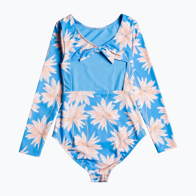 ROXY Ocean Treasure azure blue palm island rg vaikiškas maudymosi kostiumėlis 2