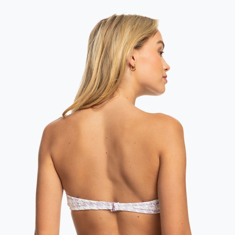 ROXY Check It Bandeau maudymosi kostiumėlio viršutinė dalis purple rose 7