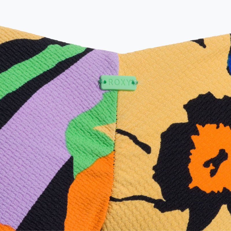 ROXY Color Jam Cheeky antracito spalvos gėlių Jammin maudymosi kostiumėlio apačia 3