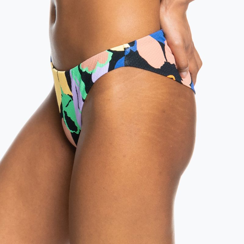 ROXY Color Jam Cheeky antracito spalvos gėlių Jammin maudymosi kostiumėlio apačia 7