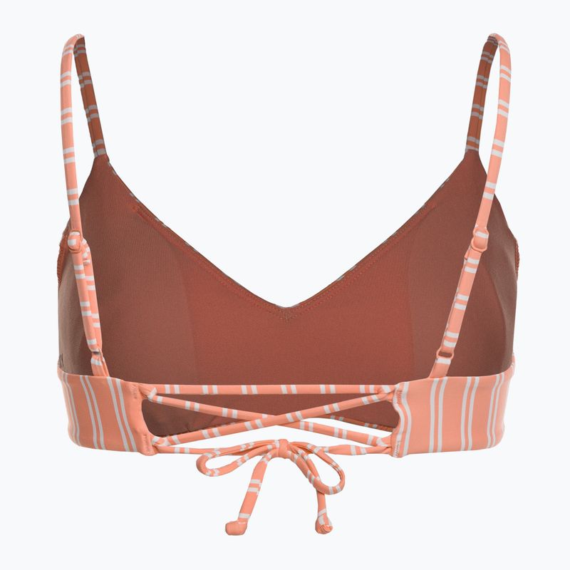 ROXY Into The Sun Athletic Triangle papaya punch novelta stripe swimsuit top h 2