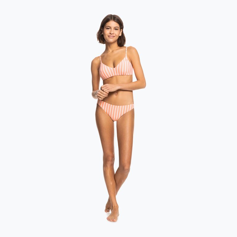 ROXY Into The Sun Athletic Triangle papaya punch novelta stripe swimsuit top h 6