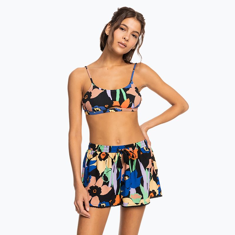 Moteriški maudymosi šortai ROXY Salty Tan anthracite flower jammin 2