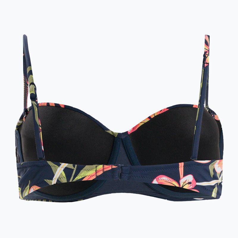 ROXY Into The Sun Mold Bandeau maudymosi kostiumėlio viršutinė dalis nuotaika indigo tropical depht 2