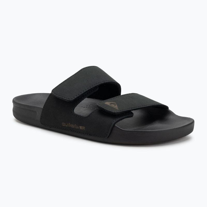 Vyriškos šlepetės Quiksilver Rivi Leather Double Adjust black 1