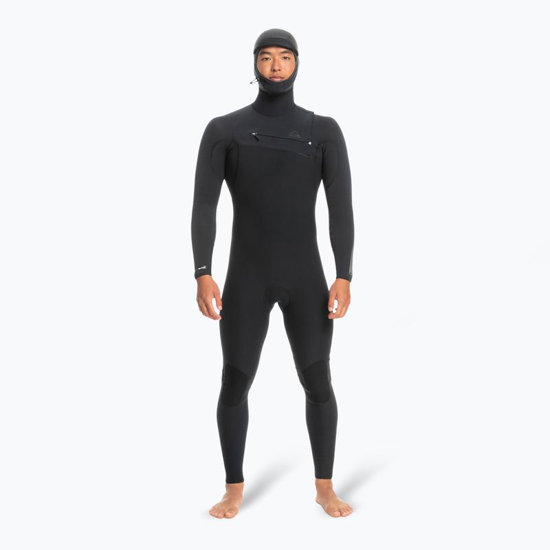 Vyriškas plaukimo hidrokostiumas Quiksilver Highline 5/4/3 Chest Zip Hooded black