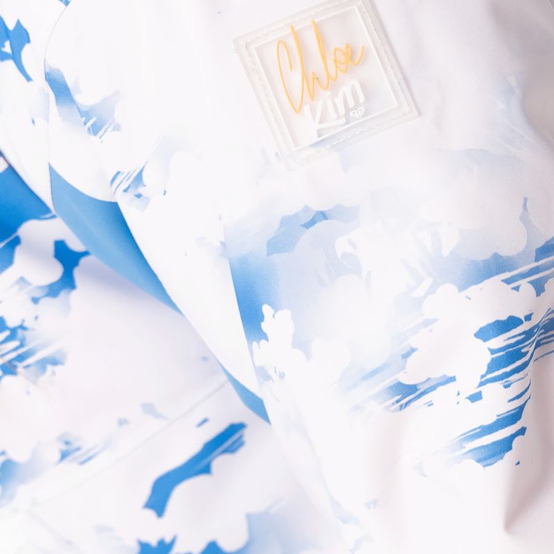 Moteriška snieglenčių striukė ROXY Chloe Kim azure blue clouds 4