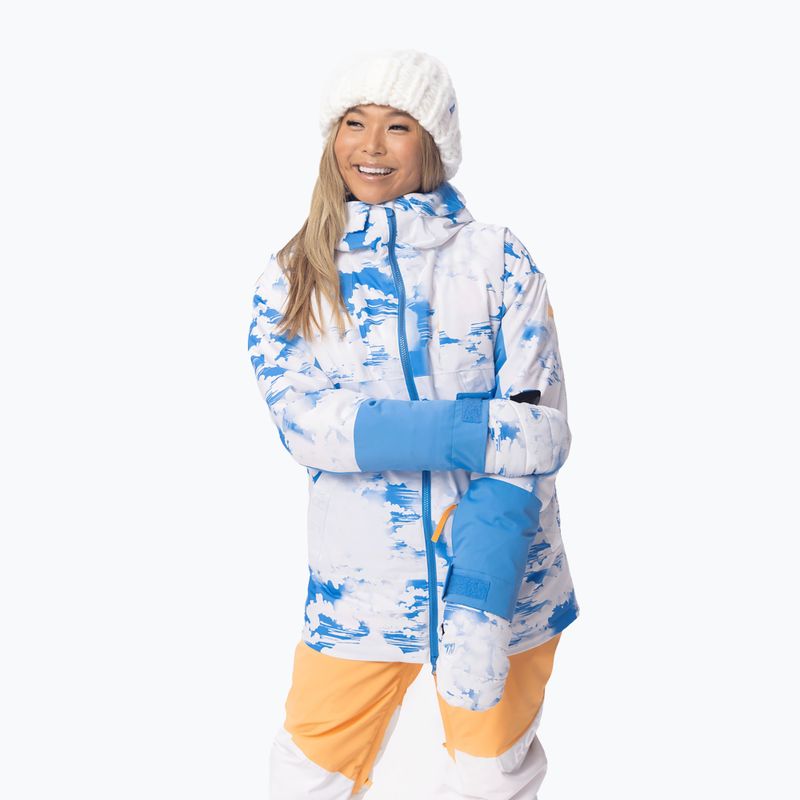Moteriška snieglenčių striukė ROXY Chloe Kim azure blue clouds 5