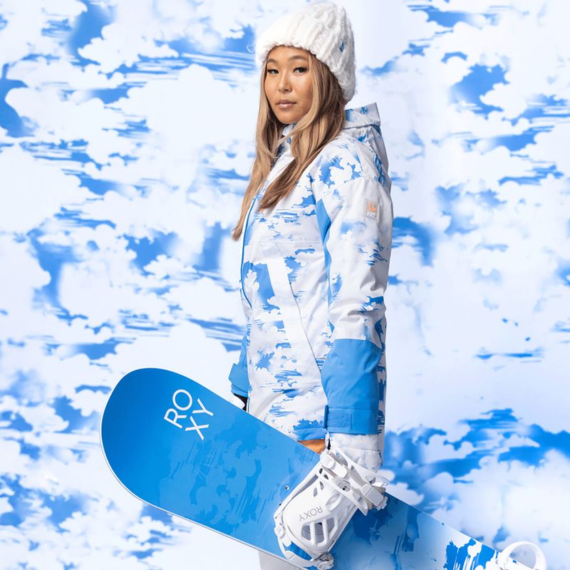 Moteriška snieglenčių striukė ROXY Chloe Kim azure blue clouds 8