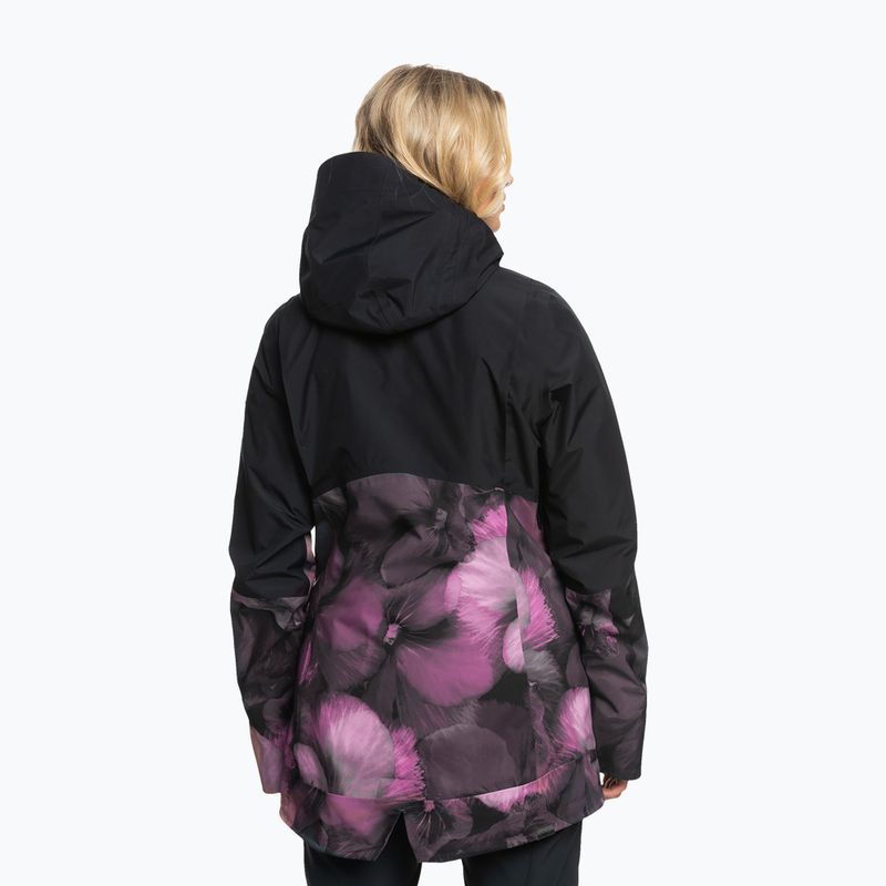 Moteriška snieglenčių striukė ROXY Gore-Tex Glade Printed true black pansy pansy 2