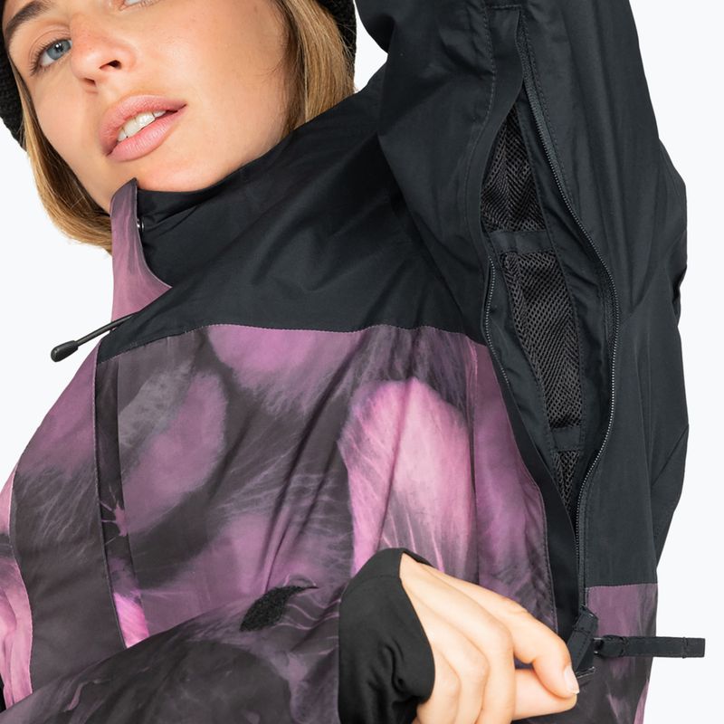 Moteriška snieglenčių striukė ROXY Gore-Tex Glade Printed true black pansy pansy 3