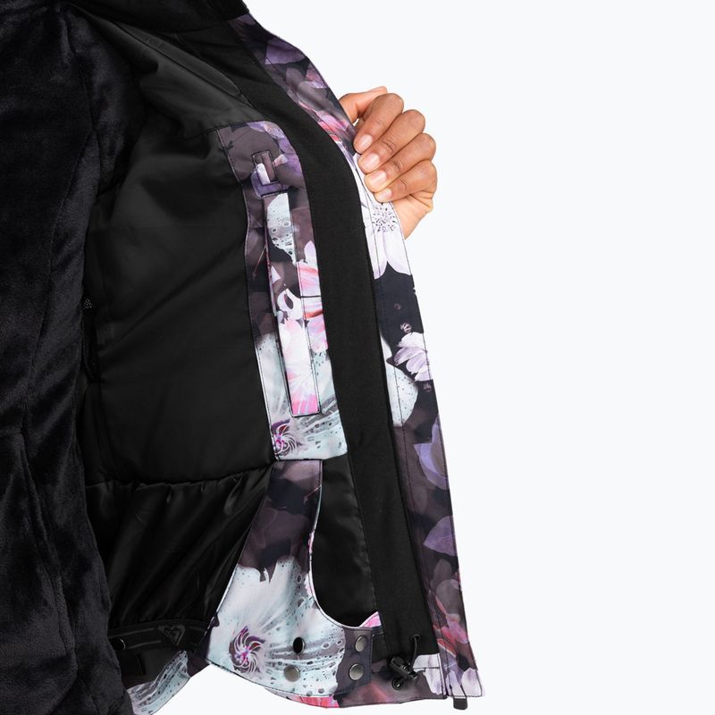 Moteriška snieglenčių striukė ROXY Jet Ski true black blurry flower 7