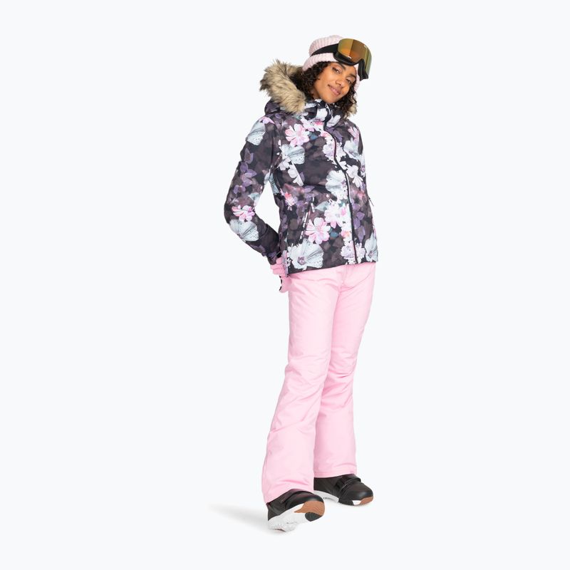 Moteriška snieglenčių striukė ROXY Jet Ski true black blurry flower 9