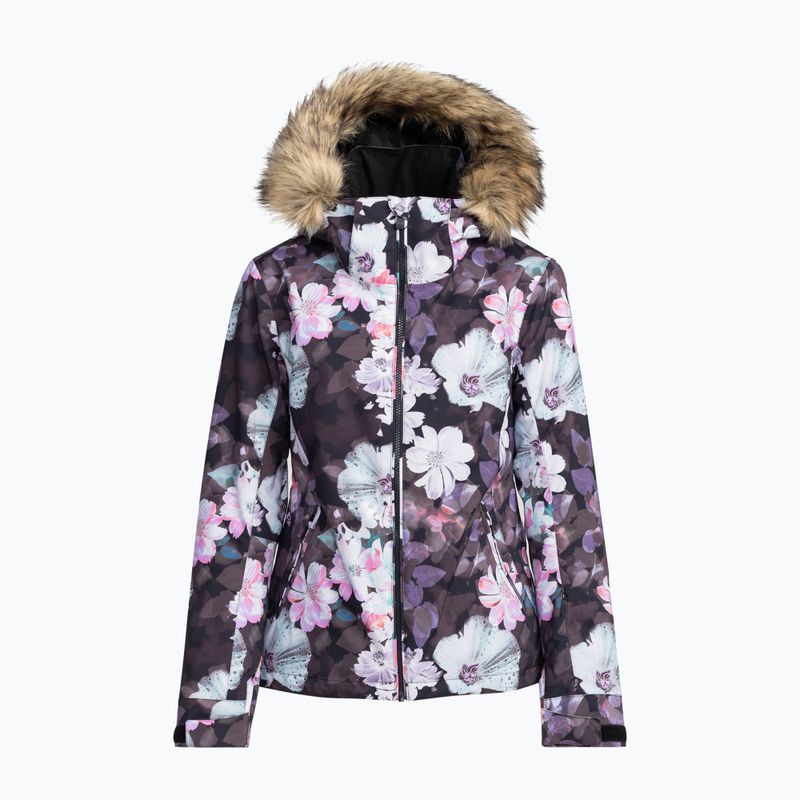 Moteriška snieglenčių striukė ROXY Jet Ski true black blurry flower 10