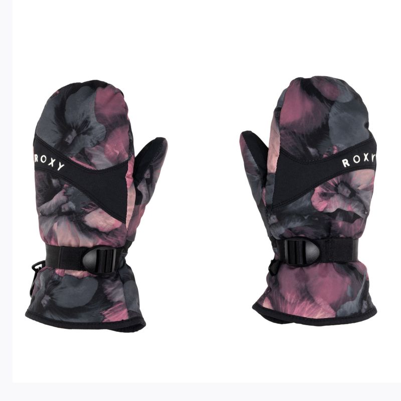 Vaikiškos snieglenčių pirštinės ROXY Jetty Mitt Girl true black pansy rg 3