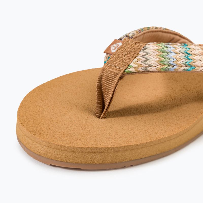 Moteriškos šlepetės per pirštą ROXY Porto Raffia II multi/olive 7