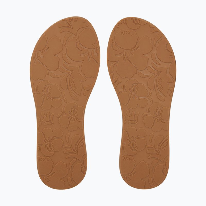 Moteriškos šlepetės per pirštą ROXY Porto Motif tan 3