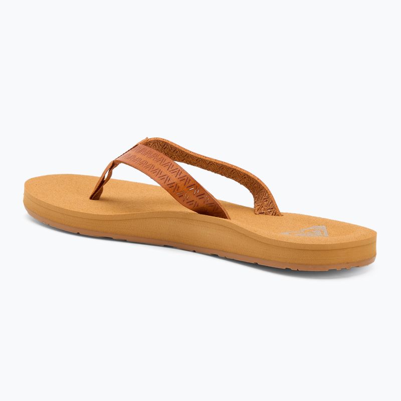 Moteriškos šlepetės per pirštą ROXY Porto Motif tan 3