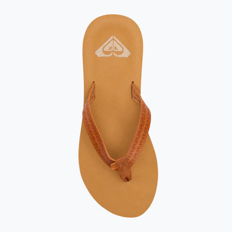 Moteriškos šlepetės per pirštą ROXY Porto Motif tan 5