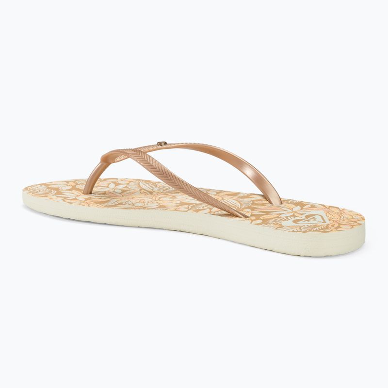 Moteriškos šlepetės per pirštą ROXY Bermuda Print peach cream 3