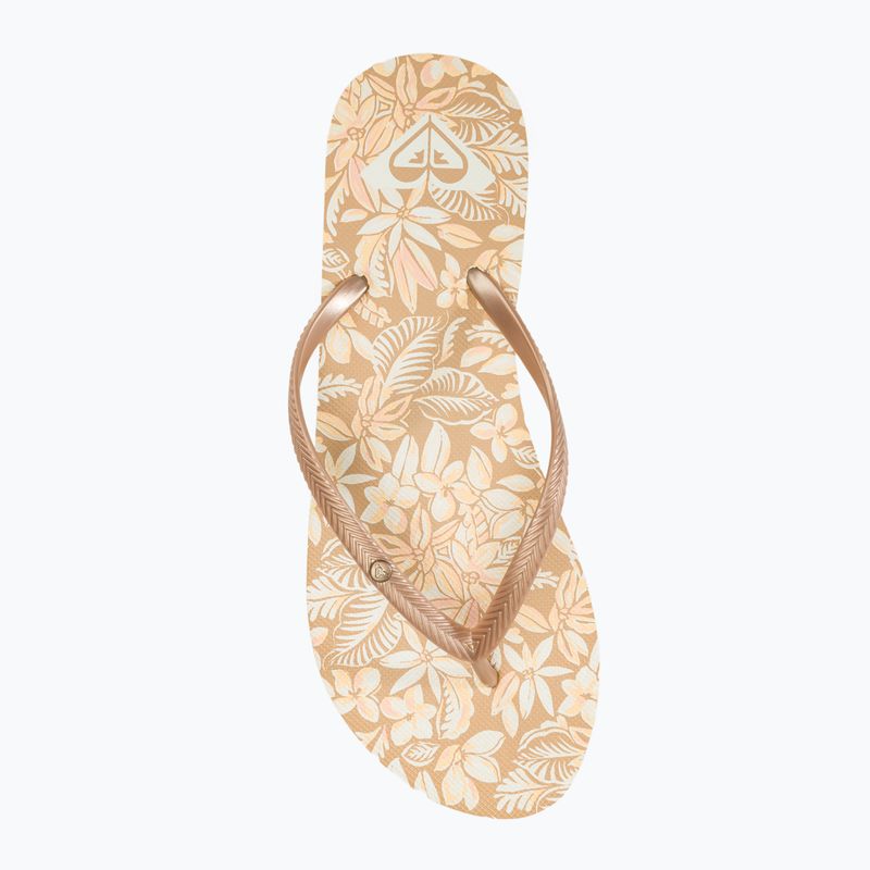 Moteriškos šlepetės per pirštą ROXY Bermuda Print peach cream 5