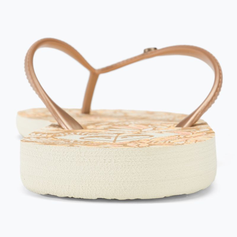 Moteriškos šlepetės per pirštą ROXY Bermuda Print peach cream 6
