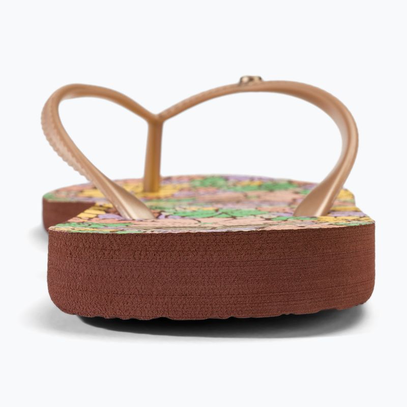 Moteriškos šlepetės per pirštą ROXY Bermuda Print brown combo 6
