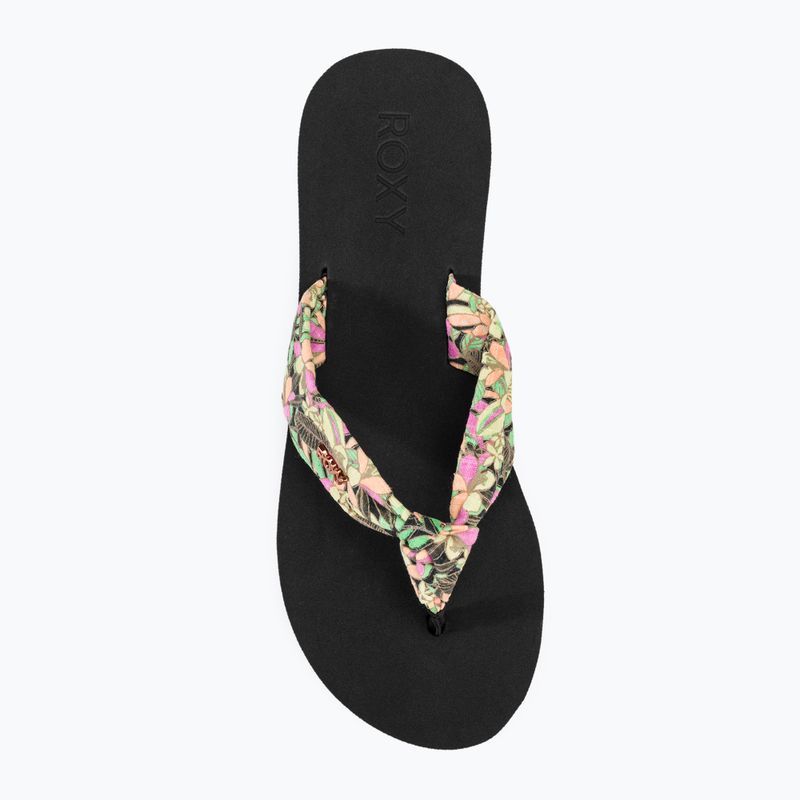 Moteriškos šlepetės per pirštą ROXY Paia V black/pink/soft lime 5