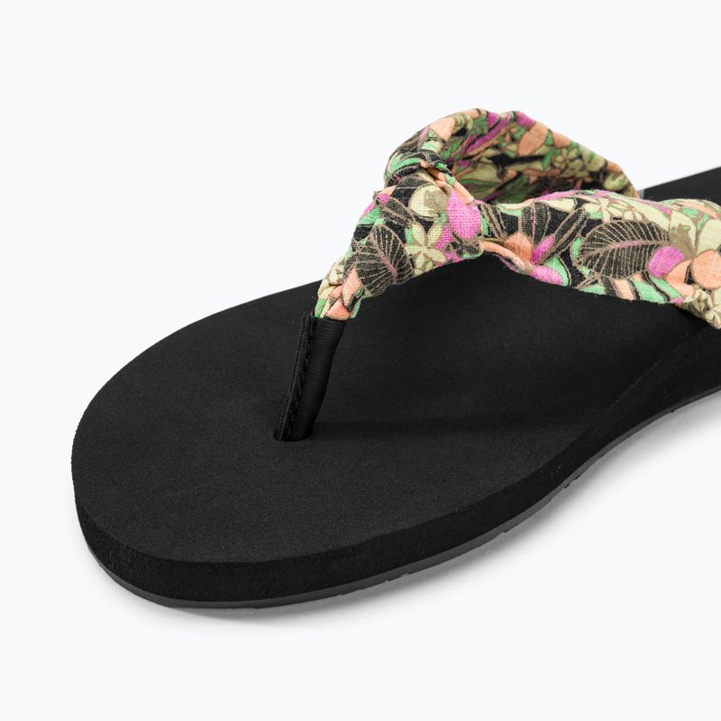 Moteriškos šlepetės per pirštą ROXY Paia V black/pink/soft lime 7