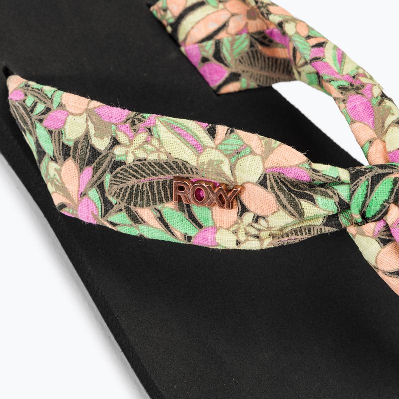 Moteriškos šlepetės per pirštą ROXY Paia V black/pink/soft lime 8